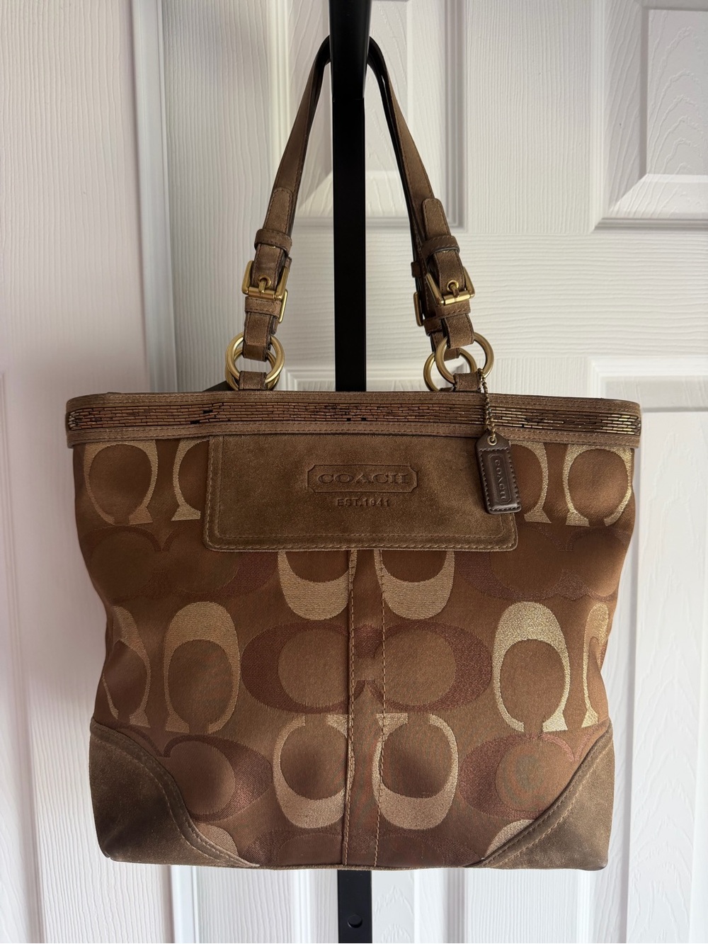 Coach Vintage Signature Mid Size Tote Bag 
Bronze / Brown Women’s